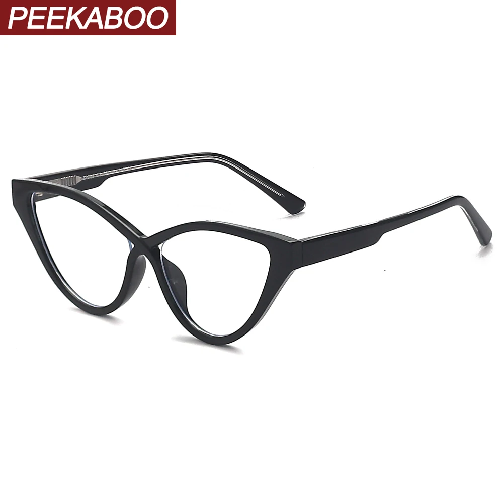 

Peekaboo vintage retro glasses female clear lens TR90 cat eye glasses frame women optical black leopard acetate high quality