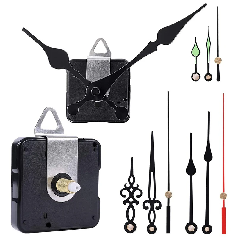 2 упаковки часовой механизм без тикания с 4 стрелками комплект часов двигателем