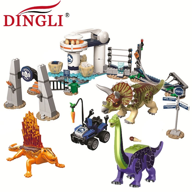 

Jurassic Dinosaur Park Jungle World Building Blocks Toys Dinosaur Raptor Protection Zone Building Blocks Set Kids Toy Juguetes