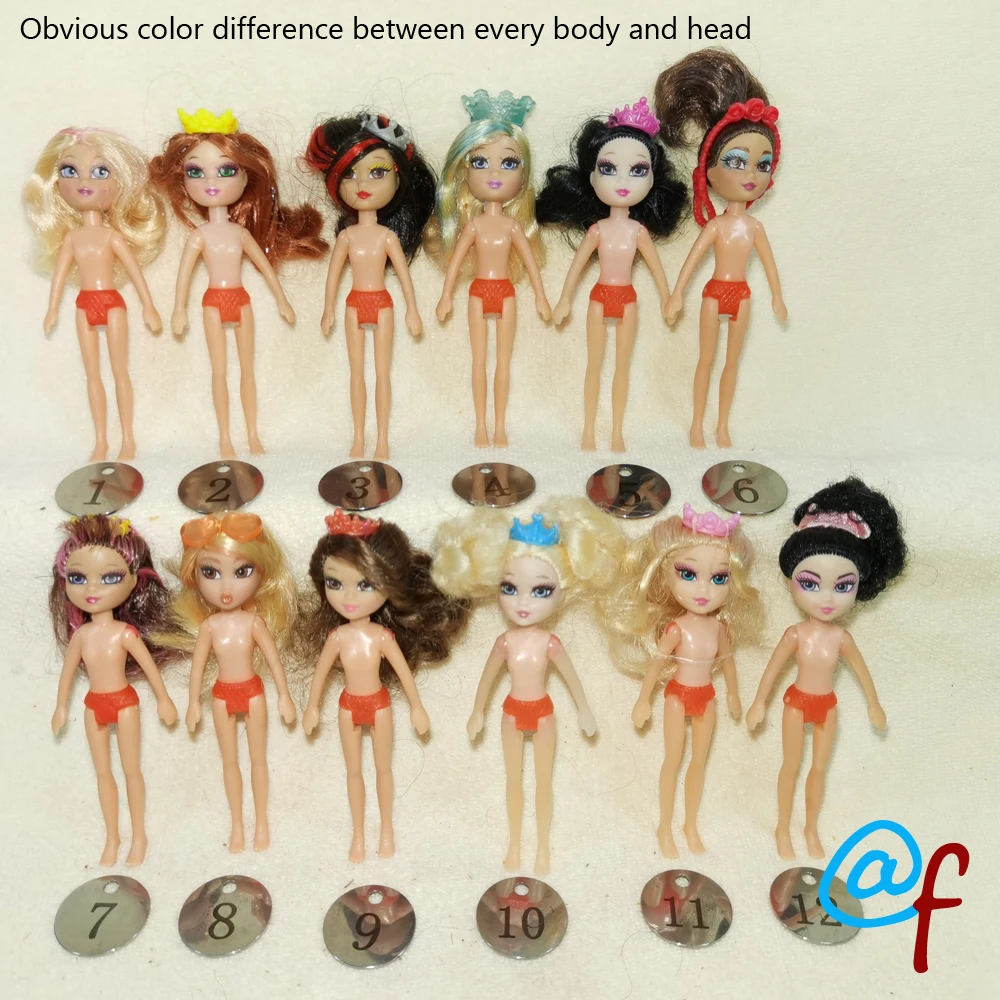 

1pcs Original Foreign Trade Children Toys 9cm Mini BB Beauty Action Doll 1/12 OOAK NUDE Rarely Doll Mussed Hair Many Head