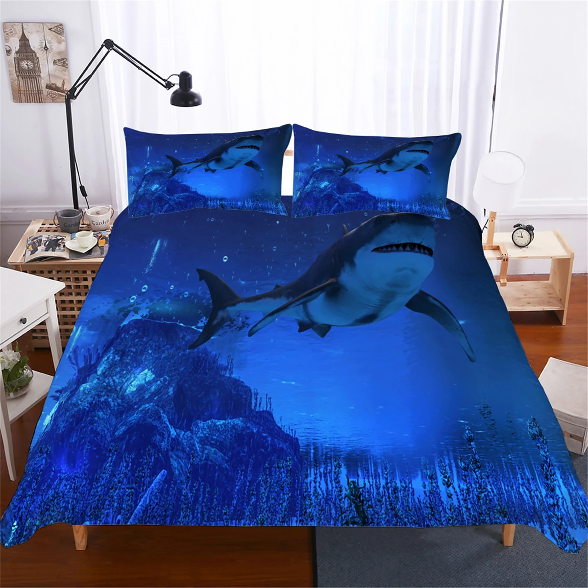 Глубоководная Животные Постельное белье Акула постельное 3d одеяло с принтом