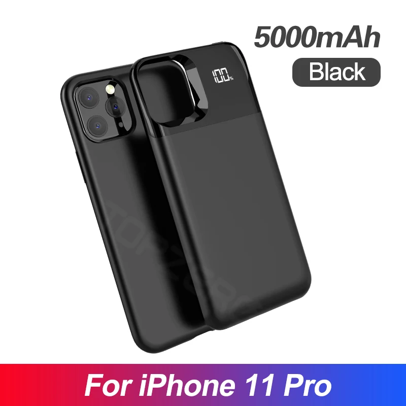 LED For 11 Pro Зарядное устройство чехол для iPhone 5 5S SE 6 6S 7 8 Plus X XS XR XS MAX 11 Pro MAX Универсальное портативное зарядное устройство чехол - Цвет: LED For 11 Pro