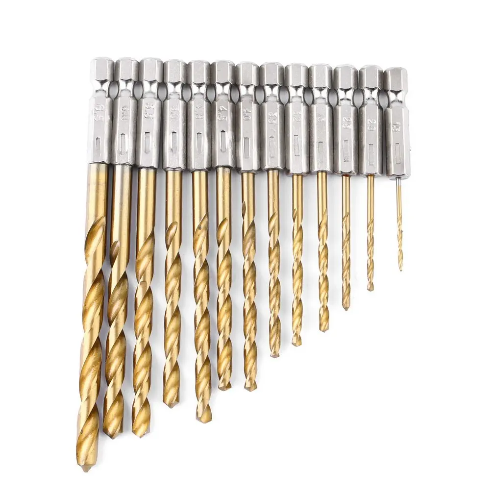 

Worldwide Store Newest Durable 13pcs/Set Hex Drill Bit Set Multi Bits Tool 1.5-6.5mm DIY