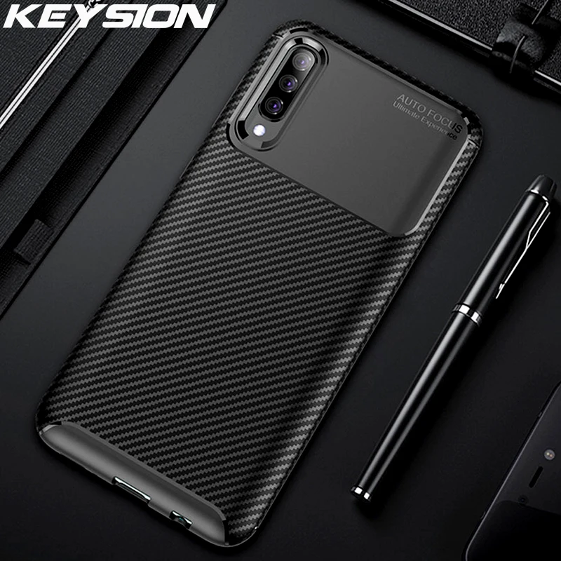 Чехол KEYSION для Samsung A70 A50 A30 A20 A10 A40 10s 20s силиконовый чехол из углеродного волокна Galaxy