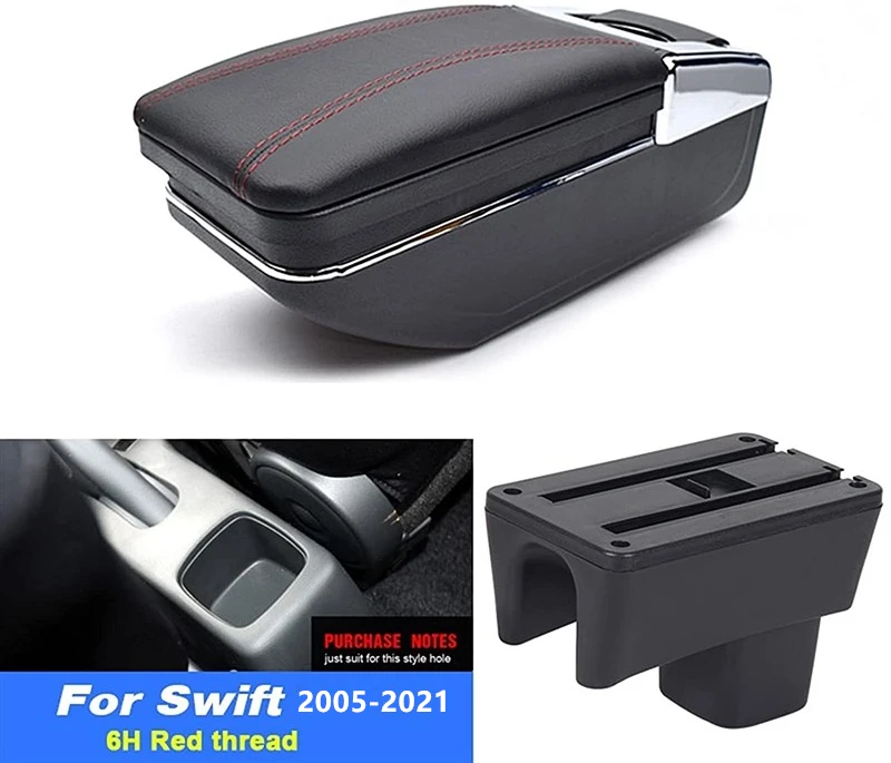 Free Shipping Armrest For Suzuki Swift 2005-2021 Auto Interior Accessories Storage Console Box Arm Rest With Cup Holder Ashtray