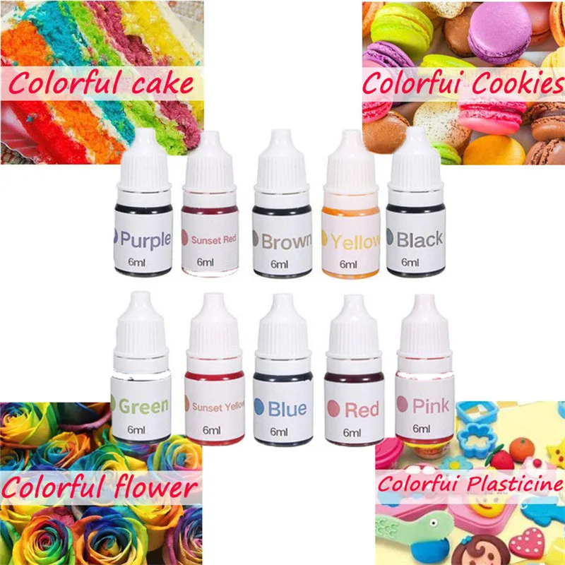 

10 Colors Cream Food Coloring Ingredients Kit Cake Fondant Baking Cake Edible Color Pigment DIY Baking & Pastry Tools