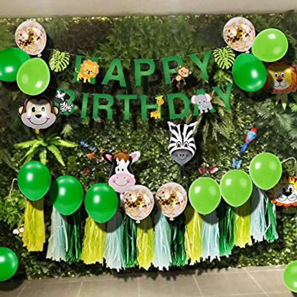

Baby Shower Decoration Balloons Set Arched Animal Forest Theme Party Decoration Children's Birthday Foil Balloons For Indoors