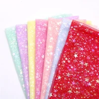150x100cm shiny soft tulle mesh fabric colorful star printed lace fabric for sewing diy dolls cloth making fabric