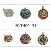 retro handmade elephant nepal tibetan pendant copper ethnic beads handmade for bracelets necklace diy jewelry making components
