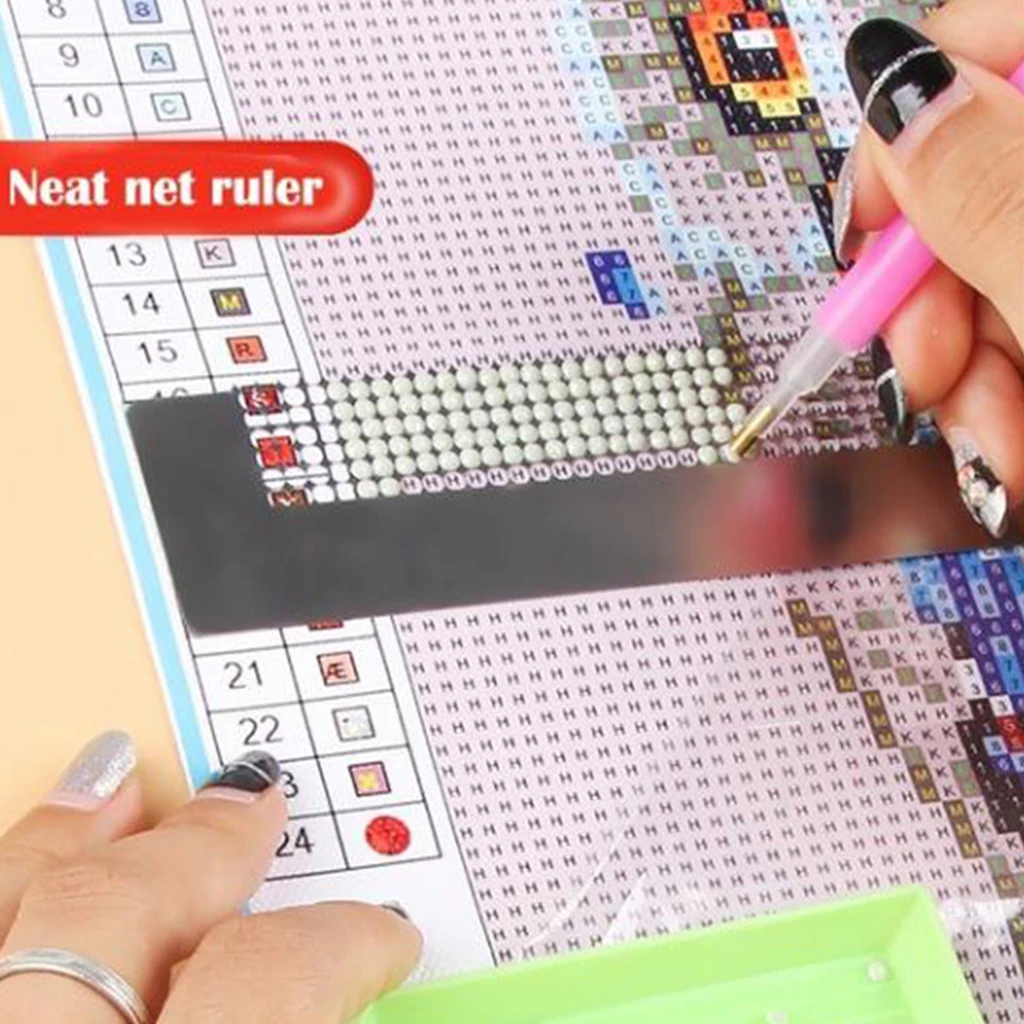 

5D Diamond Painting Ruler Cross Embroidery Stainless Steel Painting Ruler Crafts Partial Drills Tool for Adults & Kids
