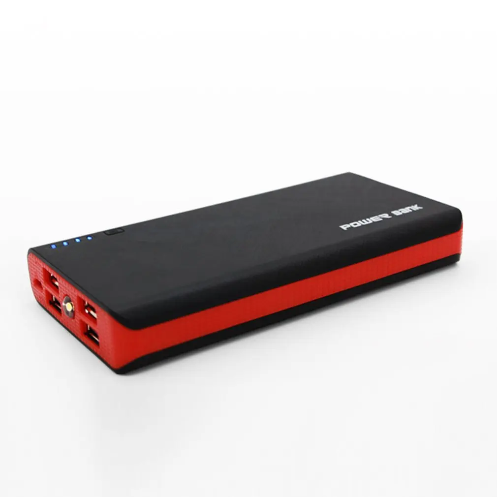 

Power Bank Shell With LED Flashlight 4 USB Ports 5V 2A Power Bank Charger Case DIY Kits Without Batteries