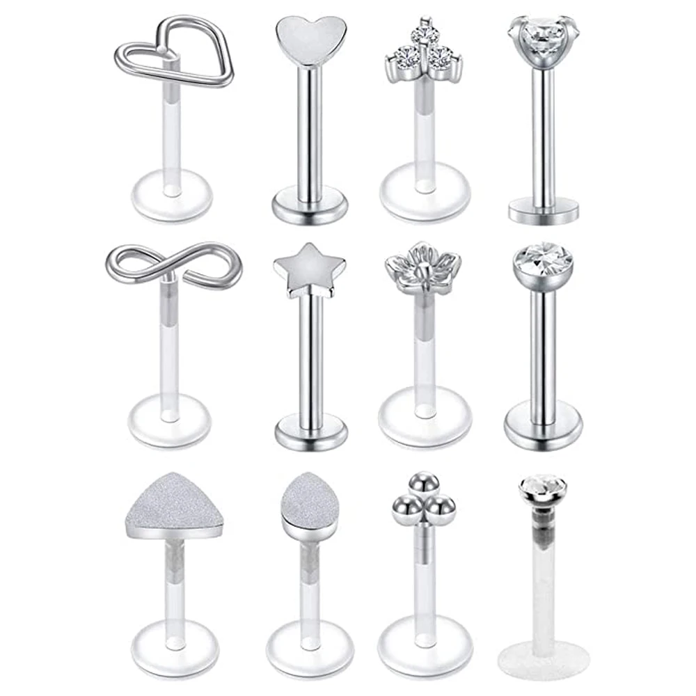 Forward Helix серьги хрящи гвоздики из нержавеющей стали прозрачные гибкие кольца для