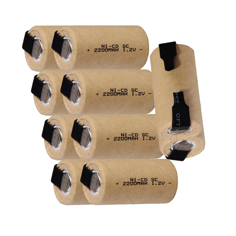 10 шт. SC аккумуляторная батарея ni-cd subc 1 2 v power bank 2200mah аккумулятор - купить по