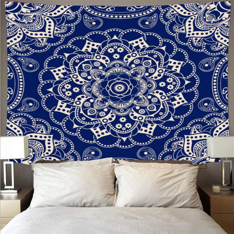 Гобелен в богемном стиле большой художественный гобелен с мандалой