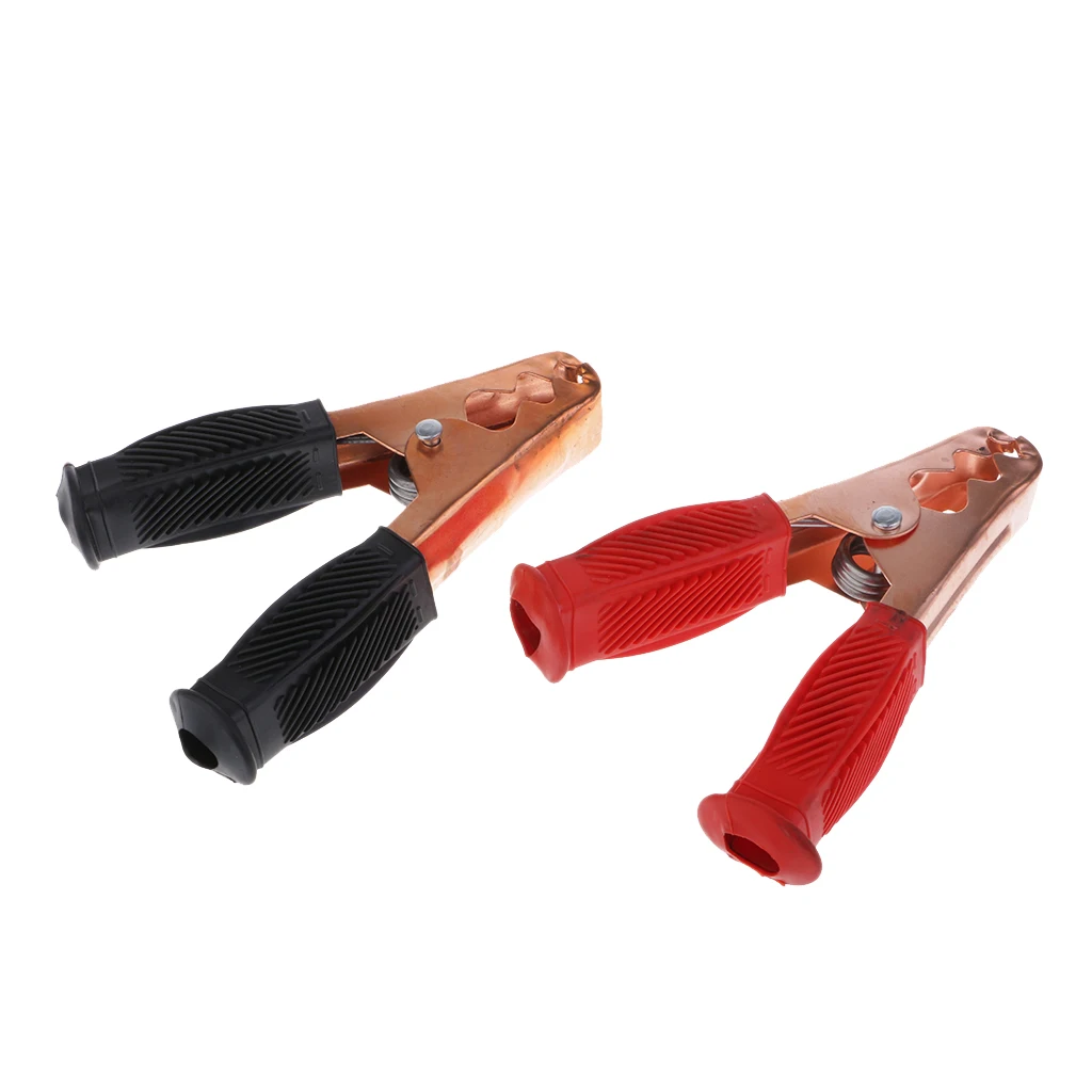 

2X Metal Car Battery Clips Crocodile Alligator Test Clamps 500A 155mm Red&Black