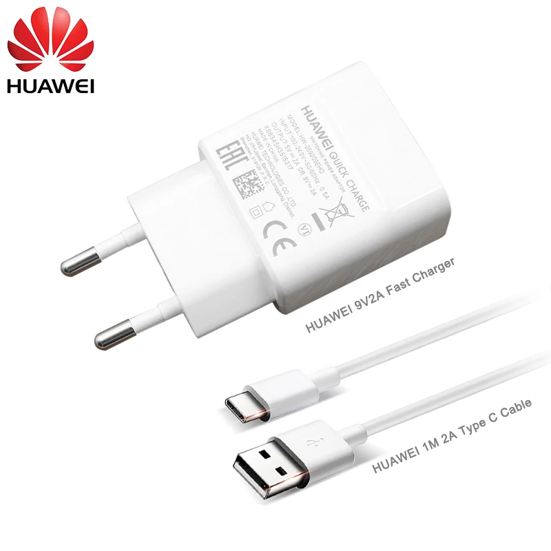 9V/2A USB EU Быстрая зарядка 1M 3 1 TYPE C кабель для передачи данных быстрое зарядное устройство HUAWEI P9 P10 Plus P20 Mate 20 Pro