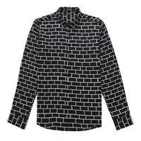 korean fashion mens black and white plaid long sleeved shirt lapel button slim casual shirt non iron and anti wrinkle