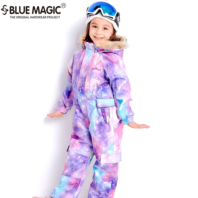 PPL GLX 19 лыжных костюмов bluemagic для детей, водонепроницаемый комбинезон для прогулок на открытом воздухе для девочек и мальчиков, куртка для сноуборда Водонепроницаемый Лыжный комбинезон-30 градусов - Цвет: PPL GLX
