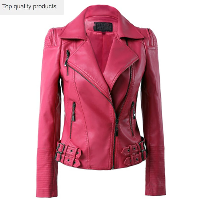 Женские осенние весенние Куртки из искусственной кожи 2020 модные Мотоциклетные