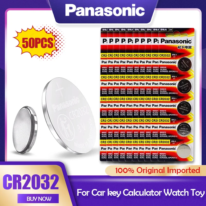 50 шт. оригинальный Panasonic 3 в CR2032 CR 2032 литиевая батарея для часов калькулятор