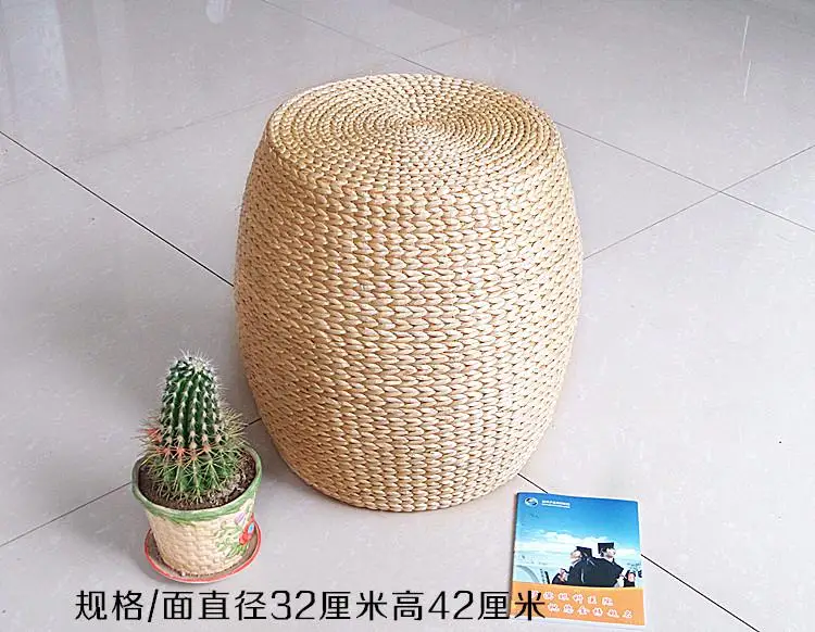 Простая скамейка из массива дерева в фермерском стиле ротанга круглая для обуви