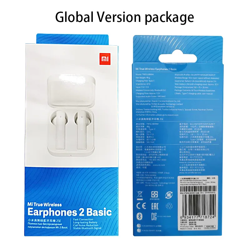 Новинка 2020 беспроводные наушники Xiaomi Mi Air2 SE AirDots Pro 2 Bluetooth TWS True Wireless Basic Air