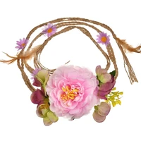 bohemian flower belts for women dress woven waist rope floral seaside beach travel head flower decorative adult lady girls belts