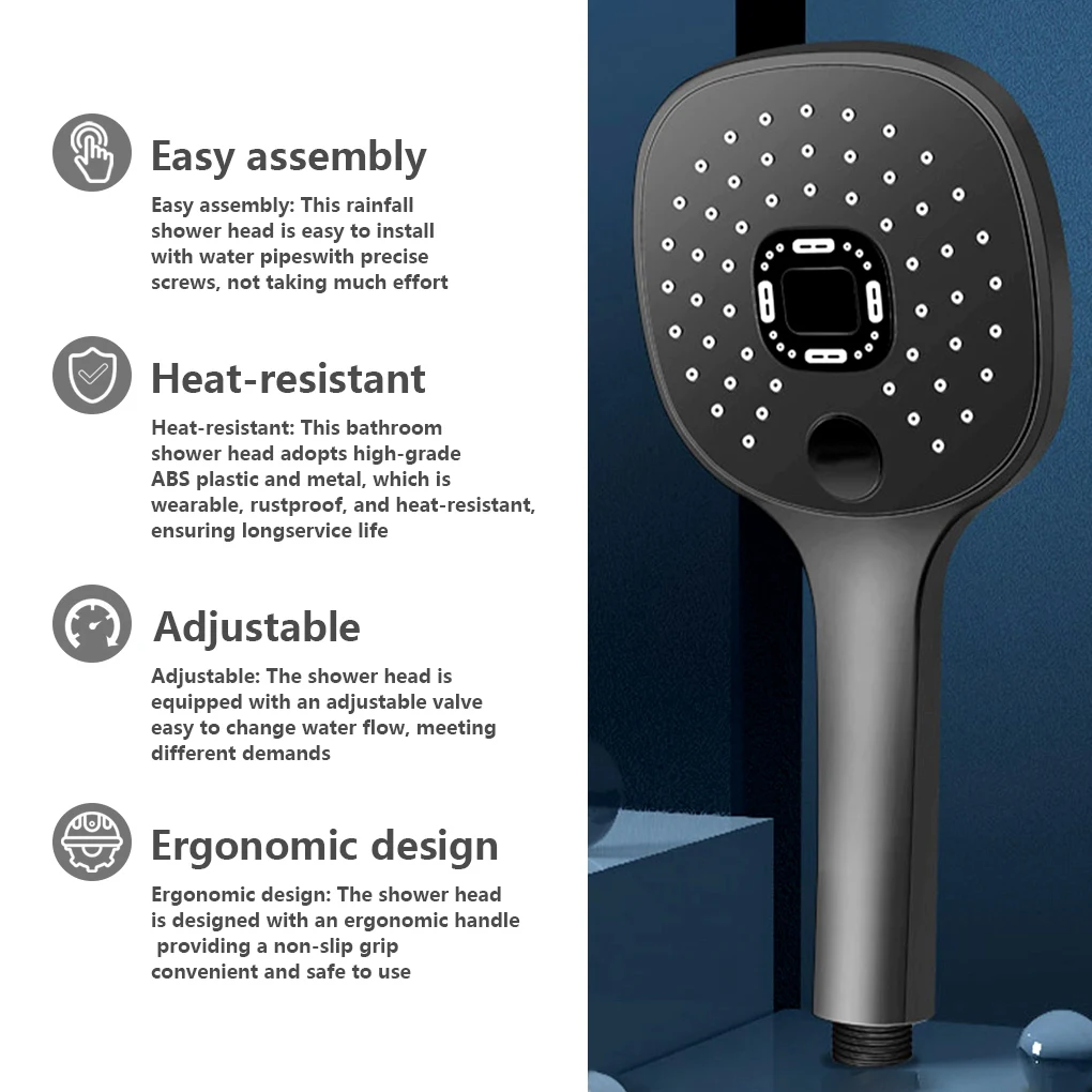 

Насадка для душа CANBOUN регулируемая для ванной комнаты, 3 режима, насадка для экономии воды под высоким давлением, насадка для душа из АБС, чер...