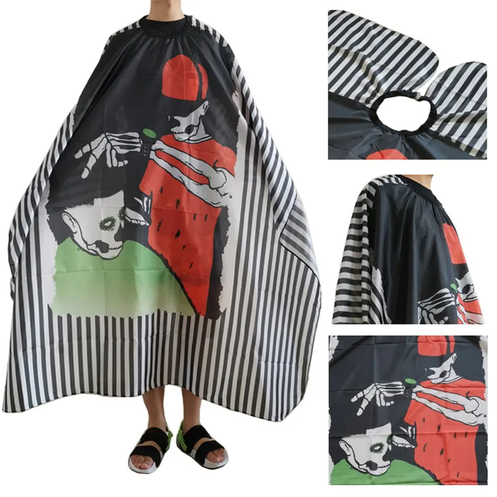 

European And American Skeleton Head Haircut Cloth Popular Scissor Cloth Hair Dryer Big Cloth Non-Stick Haircut Cloth Scarf