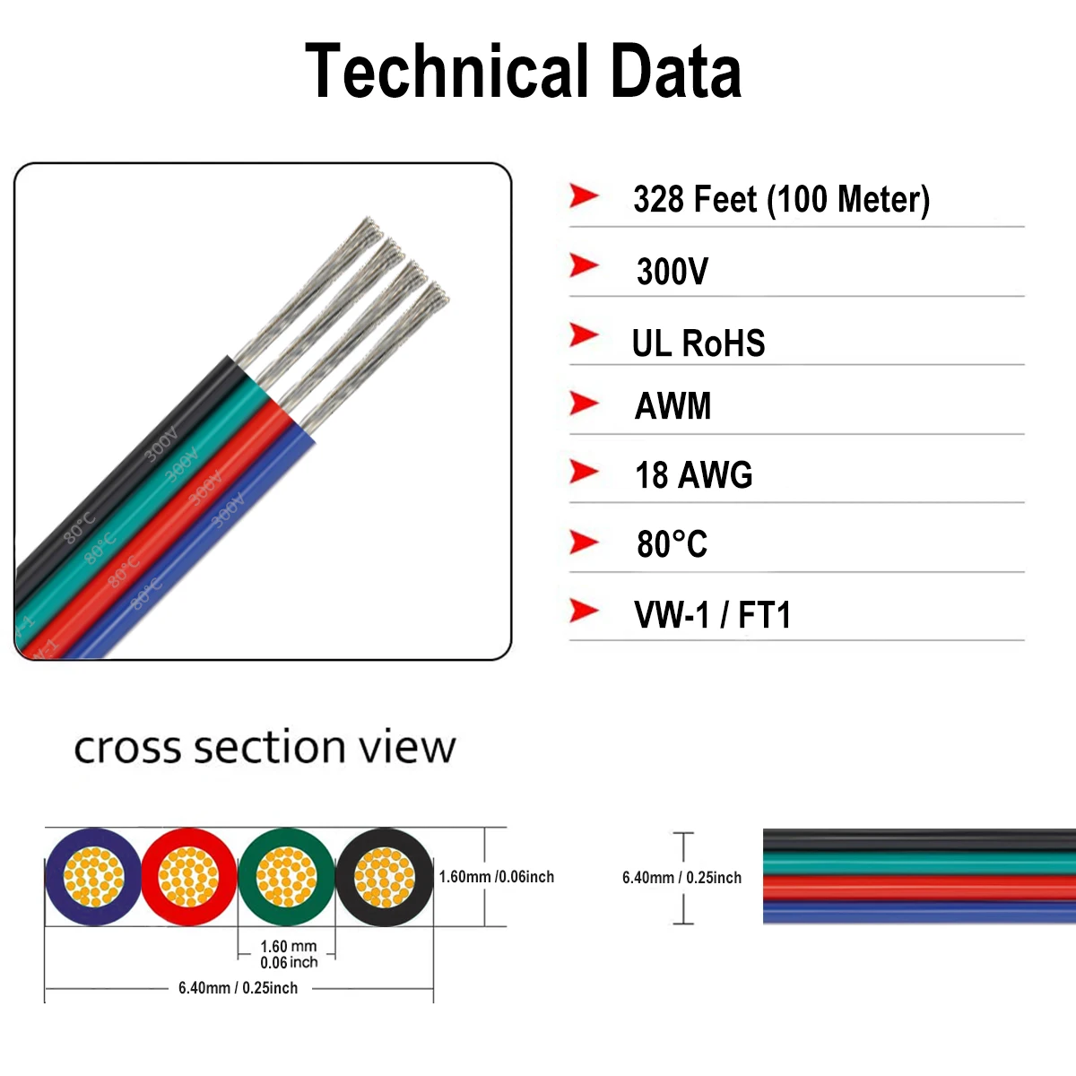 4pin 22AWG калибровочный провод UL2468 Электрический кабель Светодиодная лента SM JST