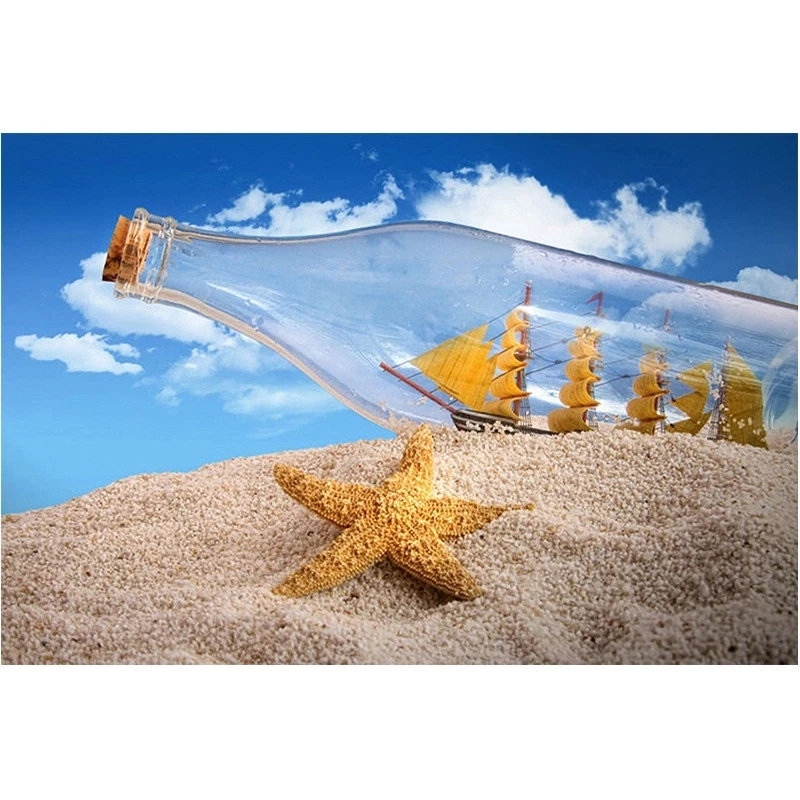 Алмазная 5D картина Парусник в бутылке сделай сам полная вышивка крестиком