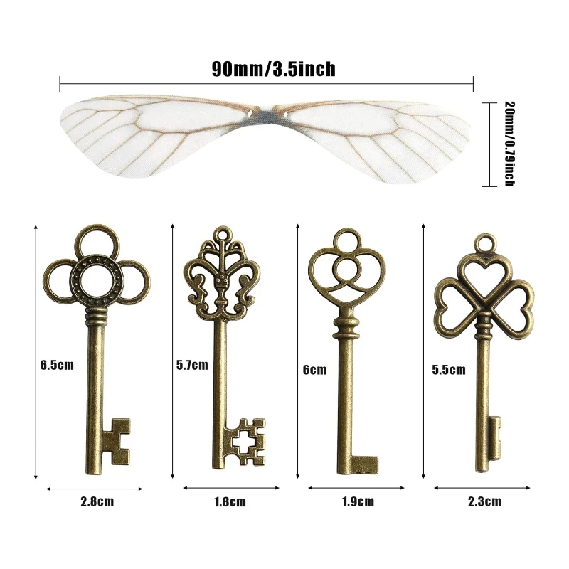 Fashion Flying Keys Charms with 28x Dragonfly Wings Exquisite Skeleton for DIY Craft Jewelry Making Necklace Decor | Украшения и