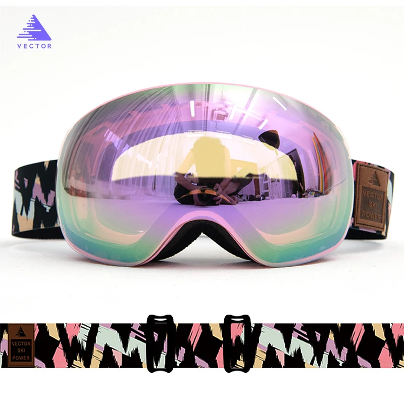 OTG Ski Goggles Snow Glasses Men UV400 Anti-fog Coatings Snowmobile Snowboard Skiing Women Sunglasses Outdoor Winter Sport 2020