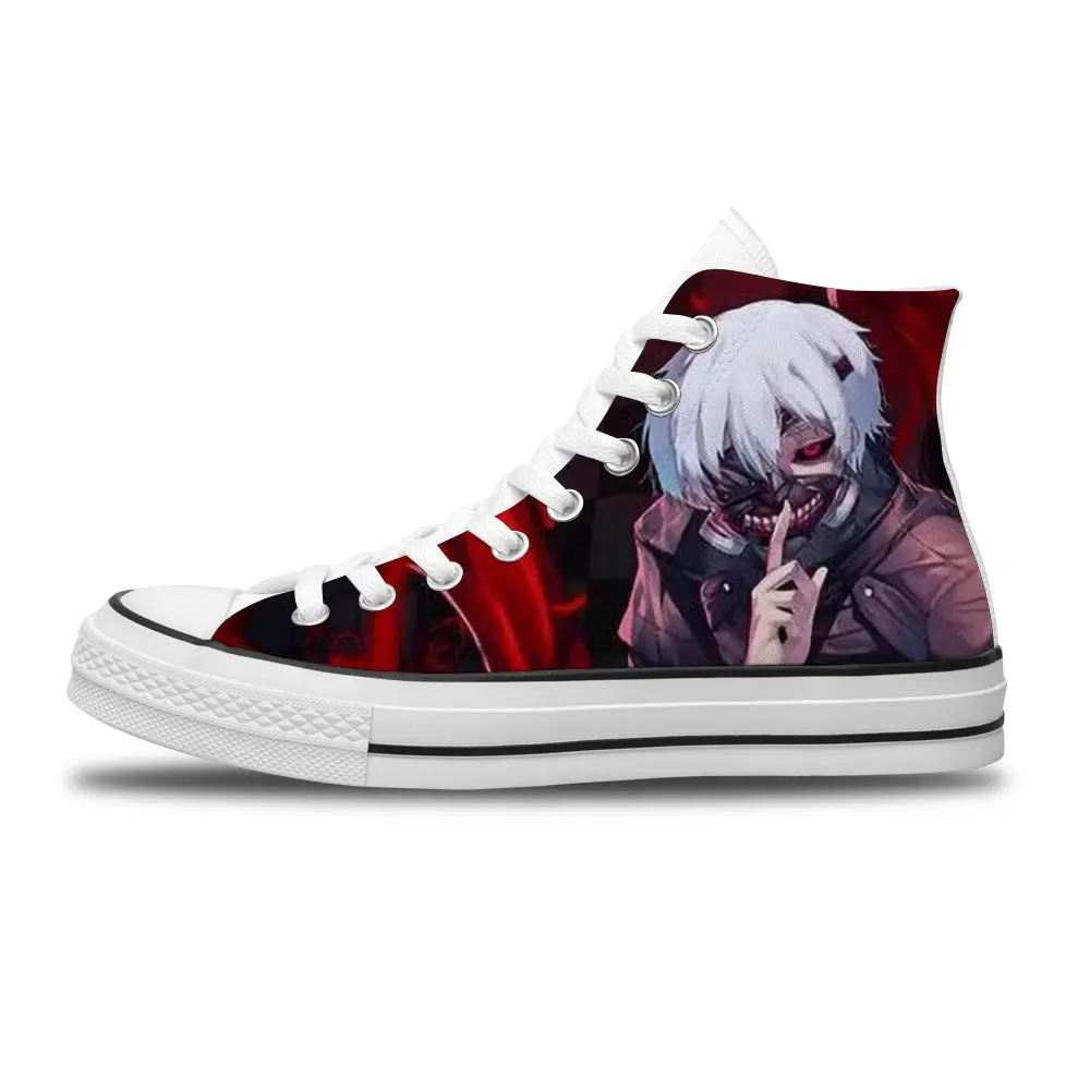 Tokyo Ghoul Customized Running Non-Slip Anime Cartoon Hot Japanese Leisure For Men's Unisex High-top canvas shoes