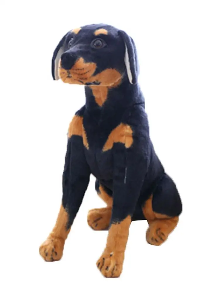 

Реалистичная Имитация Черной собаки, плюшевая игрушка, плюшевое животное, милая собака, щенок, подарок для детей, украшение для дома