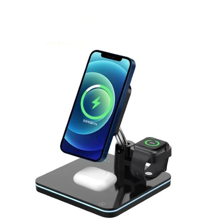 

Magnetic Charge Dock Station Foldable 3 in 1 Mag Safe Wireless Charger for Iphone 13,12,11,iwatch,Airpods Pro Phone Charges