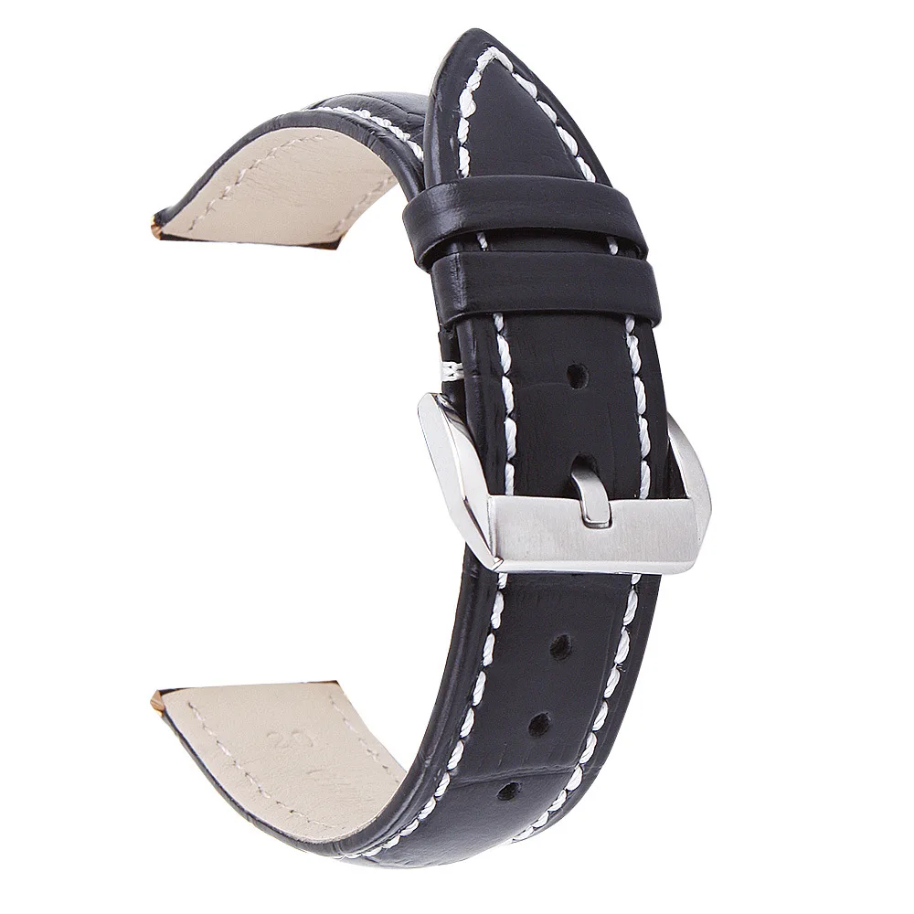

14mm/16mm/18mm/19mm/20mm/22mm Leather strap For both men and women Head calf Straight port general purpose Pin buckle strap