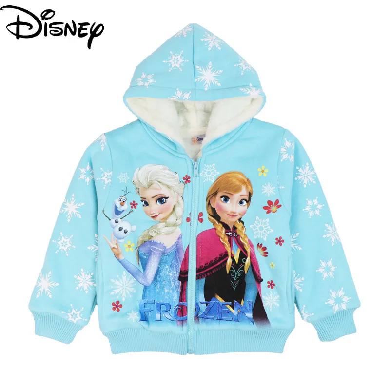 

Original Disney Frozen Aisha Princess Girls Jacket Velvet Thick Zipper Hooded Coat Kids Winter Coats Winter Baby Girl Clothes