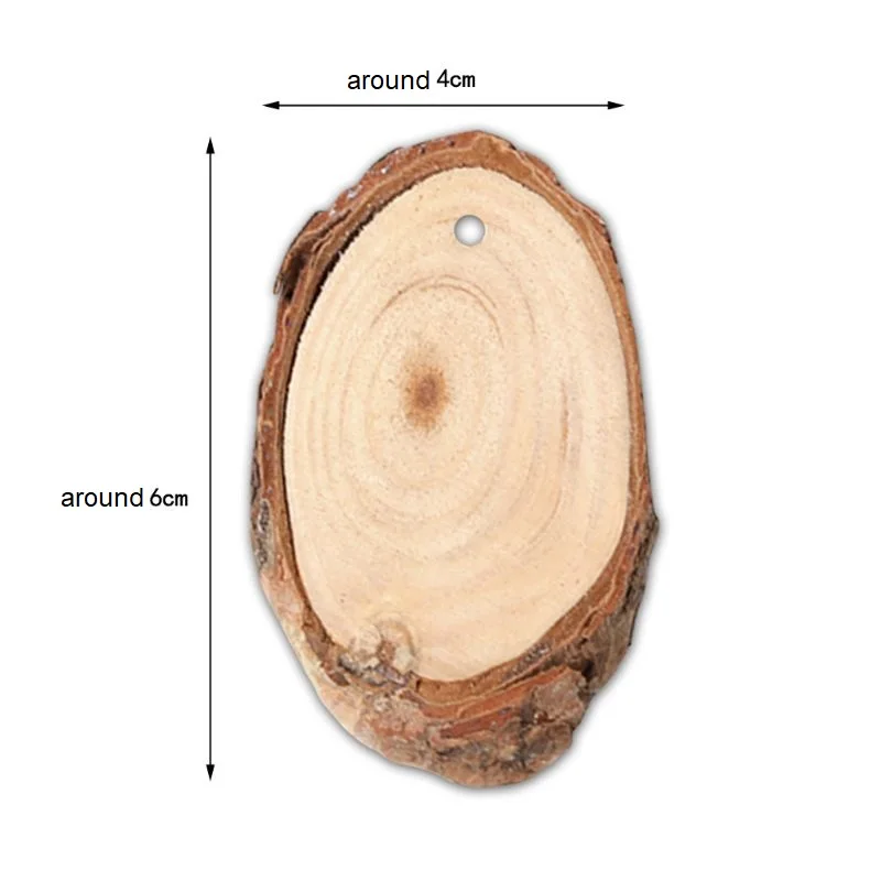 

25pcs Natural Wooden Slices Oval Blank Wood Pieces Unpainted Embellishments DIY Crafts Birthday Wedding Display Decor