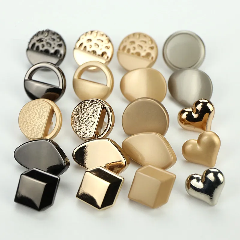 10 шт. золотистые металлические пуговицы с хвостовиком для рубашки кардигана из