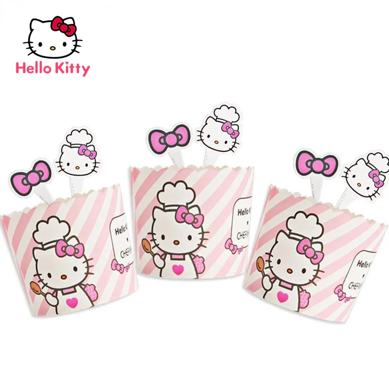 

Домашняя бумажная чашка Hello Kitty для торта, хлеба, 25 отправляемых карт, форма для выпечки