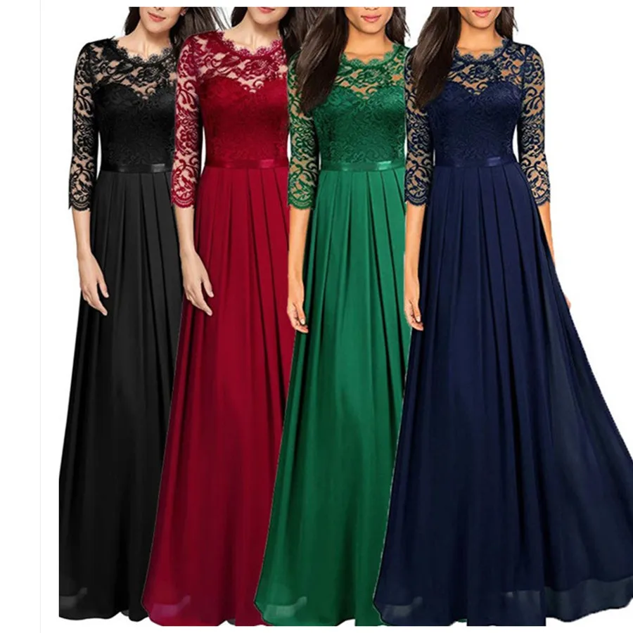 2020 винтажное сексуальное кружевное платье женское макси элегантное шифоновое