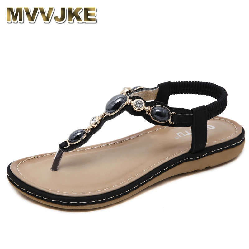 

Женская летняя обувь с эластичными ремешками и украшением из ПУ кожи