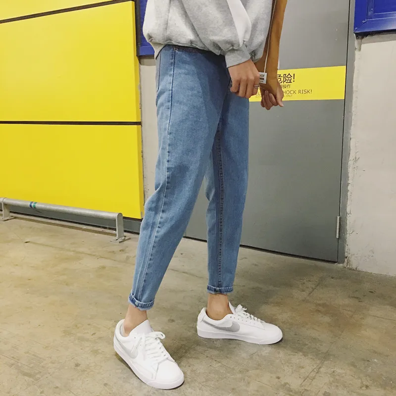 Men Jeans Retro Ankle Length Solid Slim Fit Teenagers Harajuku Trendy Leisure Chic Loose Denim Cowboy Classic High Quality New