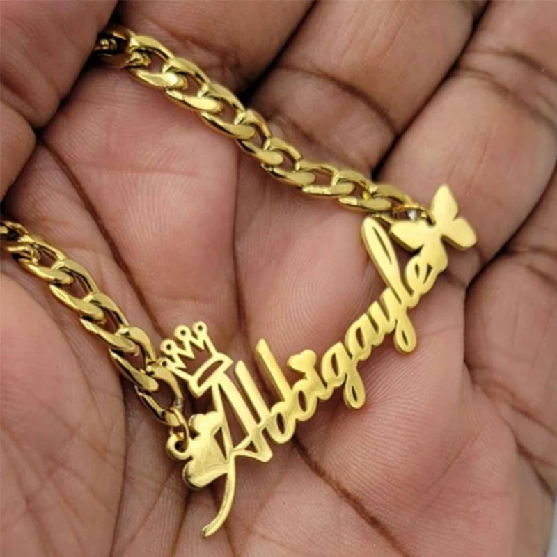 Готическое ювелирное изделие цепочка старинное английское имя ожерелье для