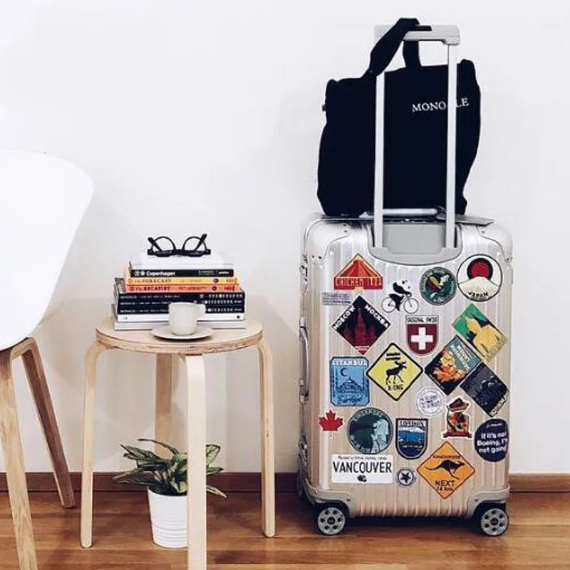 Дорожные наклейки в стиле ретро 23 стран большой размер кувшин для ноутбука