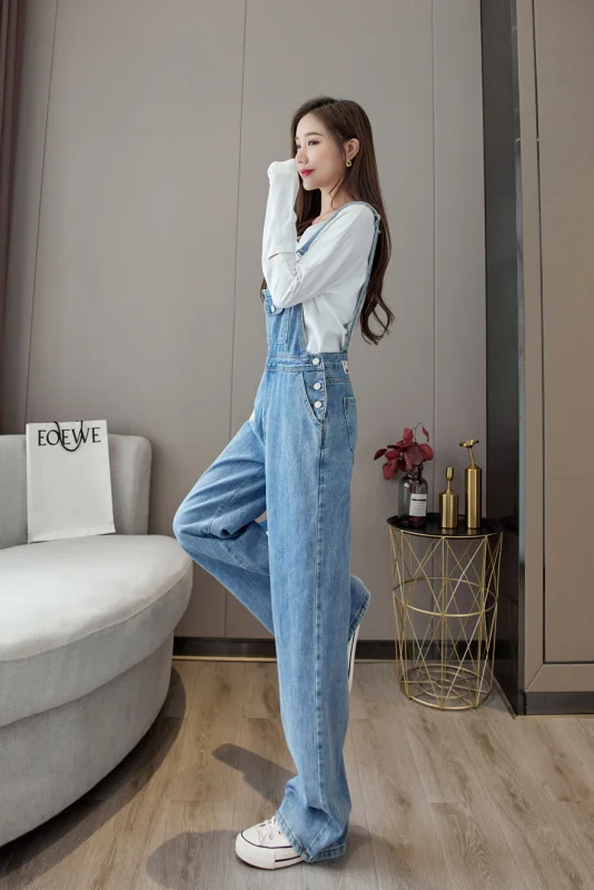 Весна 2021 модные стильные джинсовые брюки на подтяжках для женщин | Женская одежда