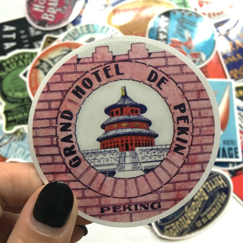 

55Pack Stickers Various Styles Vintage Waterproof International Hotel Creative Graffiti Skateboard Decals