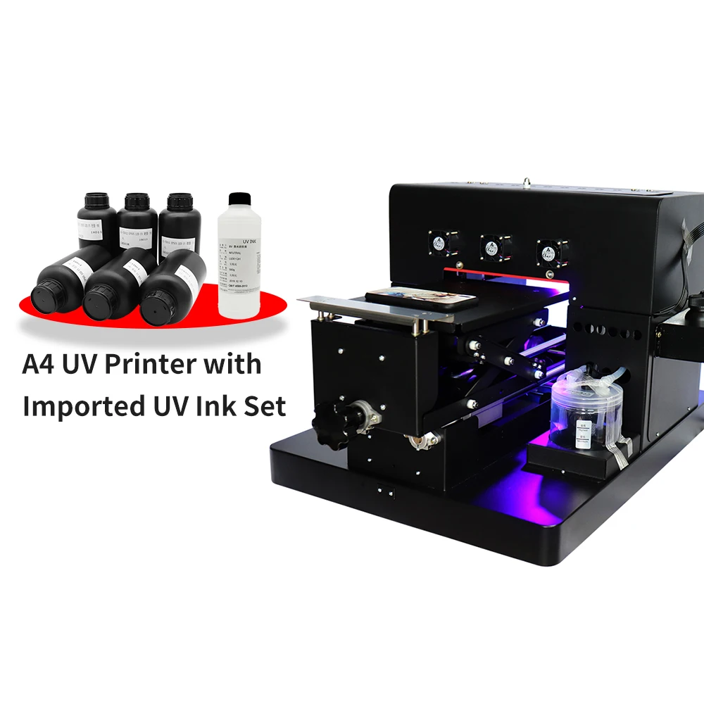 Маленький УФ светодиодный планшетный принтер формата A4 Струйные принтеры с 1