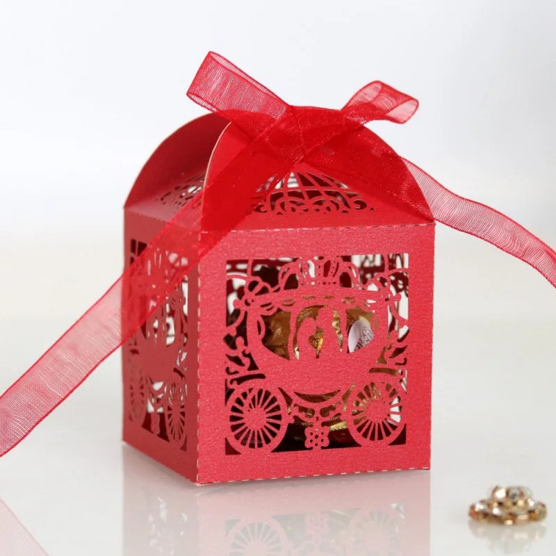 50 шт. полый бумажный леденец подарочные коробки с лентой бант для праздника